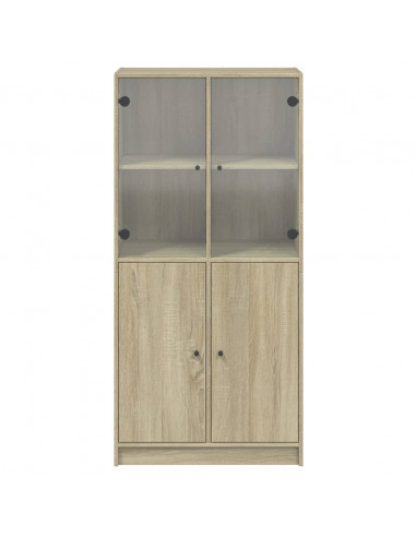 Credenza con Ante Rovere Sonoma 68x37x142 cm Legno Multistrato
