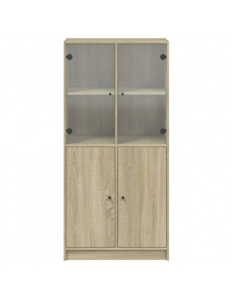 Credenza con Ante Rovere Sonoma 68x37x142 cm Legno Multistrato