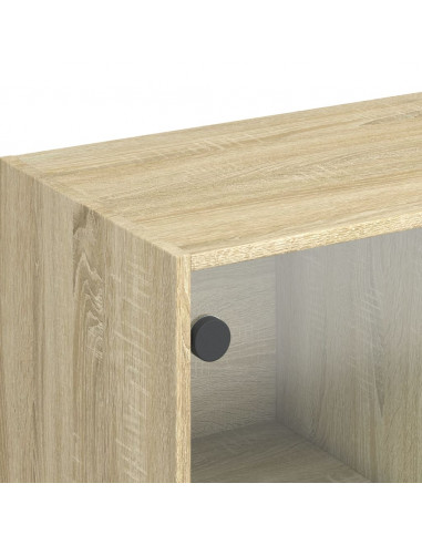 Credenza con Ante Rovere Sonoma 68x37x142 cm Legno Multistrato