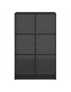 Credenza con Ante Nera 68x37x109 cm in Legno Multistrato 2