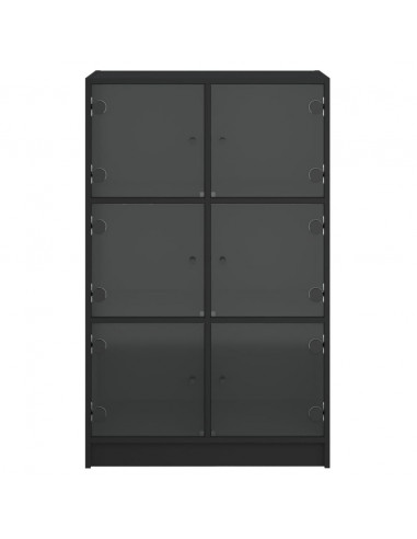 Credenza con Ante Nera 68x37x109 cm in Legno Multistrato