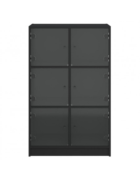 Credenza con Ante Nera 68x37x109 cm in Legno Multistrato