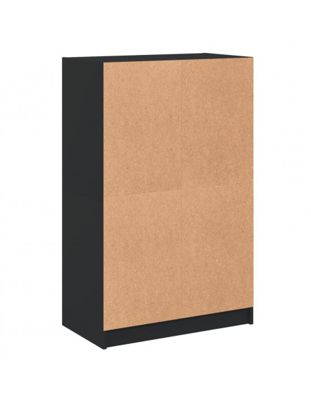 Credenza con Ante Nera 68x37x109 cm in Legno Multistrato