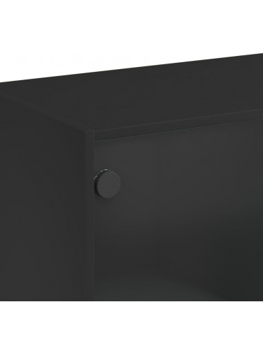 Credenza con Ante Nera 68x37x109 cm in Legno Multistrato