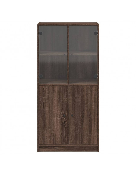 Credenza con Ante Rovere Marrone 68x37x142 cm Legno Multistrato