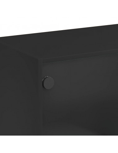 Credenza Nero 102x37x75,5 cm in Legno Multistrato