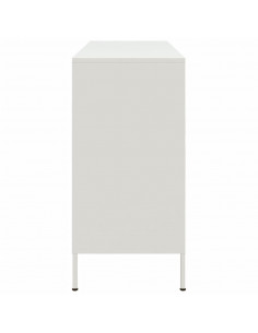 Credenza Bianca 100,5x39x79 cm in Acciaio Laminato a Freddo 2