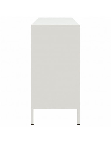 Credenza Bianca 100,5x39x79 cm in Acciaio Laminato a Freddo