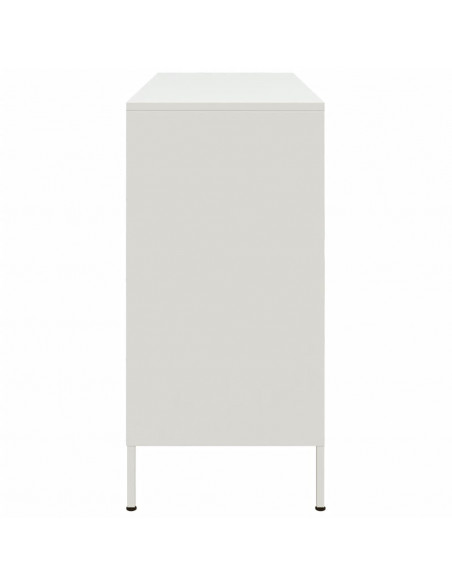 Credenza Bianca 100,5x39x79 cm in Acciaio Laminato a Freddo