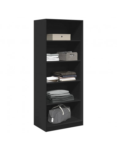Armadio Nero 80x50x200 cm in Legno Multistrato