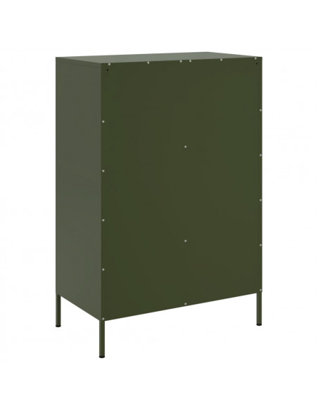Credenza Verde Oliva 68x39x101,5 cm Acciaio Laminato a Freddo