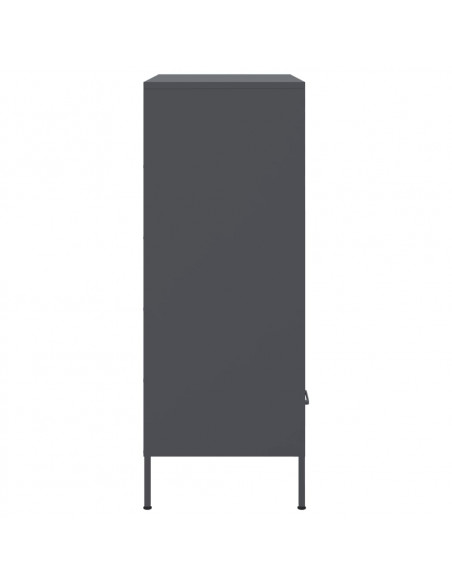 Credenza Antracite 68x39x101,5 cm Acciaio Laminato a Freddo