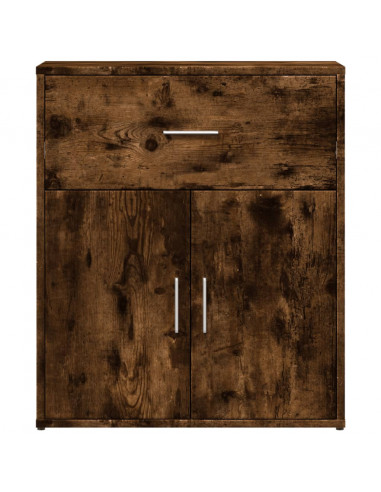 Credenze 2 pz Rovere Fumo 60x31x70 cm in Legno Multistrato