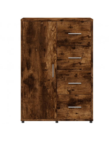 Credenze 2 pz Rovere Fumo 60x31x84 cm in Legno Multistrato