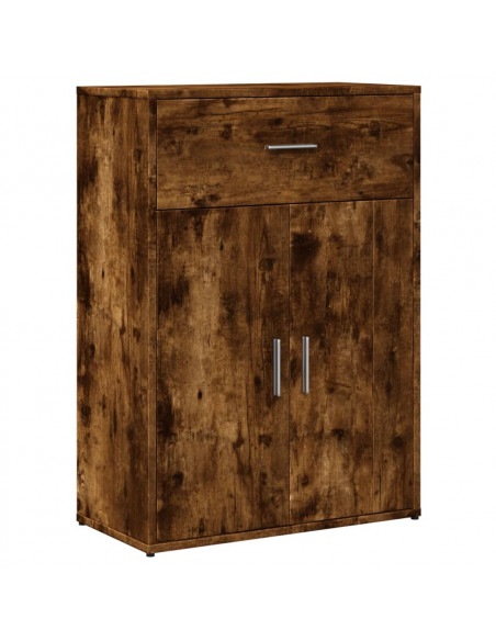 Credenze 2 pz Rovere Fumo 60x30x84 cm in Legno Multistrato