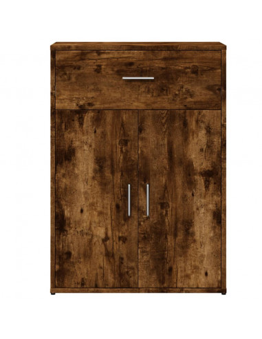 Credenze 2 pz Rovere Fumo 60x30x84 cm in Legno Multistrato