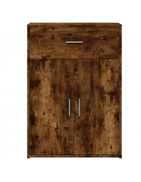Credenze 2 pz Rovere Fumo 60x30x84 cm in Legno Multistrato