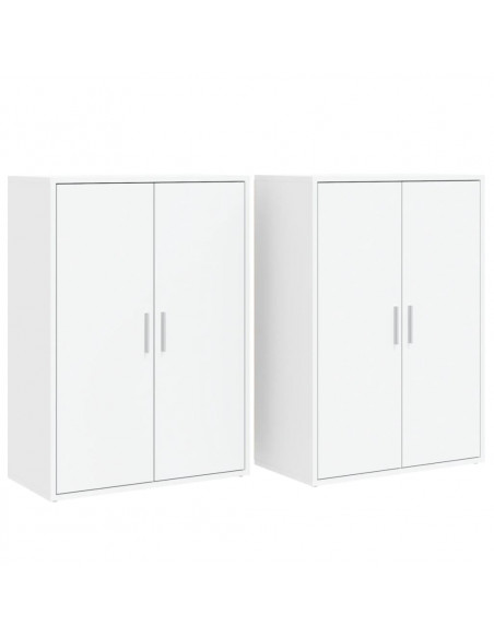 Credenze 2 pz Bianche 60x31x84 cm in Legno Multistrato