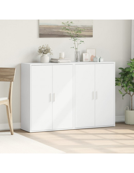 Credenze 2 pz Bianche 60x31x84 cm in Legno Multistrato