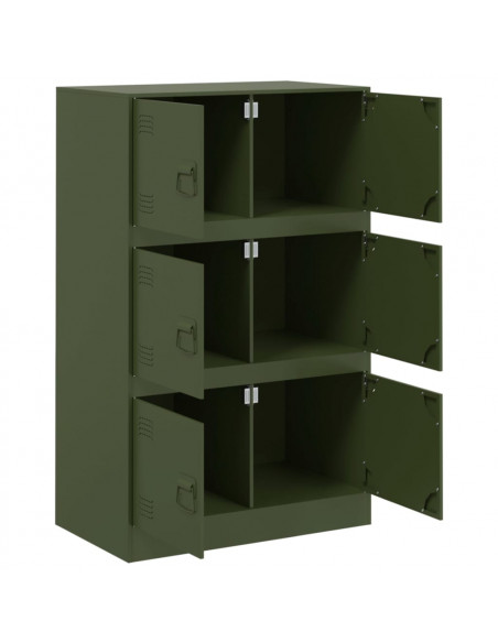Credenza Verde Oliva 67x39x107 cm in Acciaio