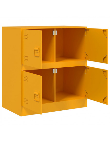 Credenza Giallo Senape 67x39x73 cm in Acciaio