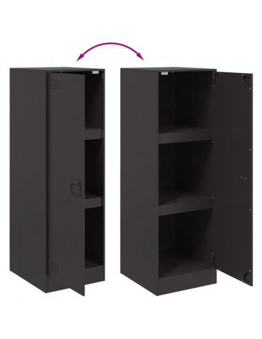 Credenza Nera 34,5x39x107 cm in Acciaio