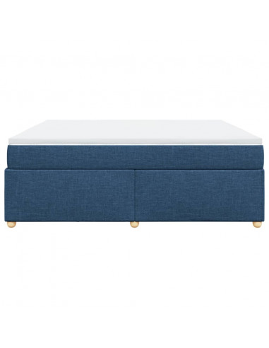 Giroletto a Molle con Materasso Blu 200x200 cm in Tessuto