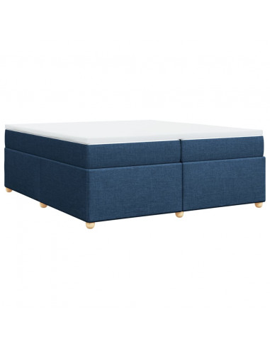 Giroletto a Molle con Materasso Blu 200x200 cm in Tessuto