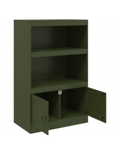 Credenza Verde Oliva 67x39x107 cm in Acciaio 2