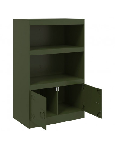 Credenza Verde Oliva 67x39x107 cm in Acciaio