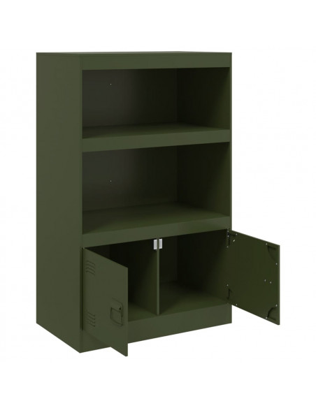 Credenza Verde Oliva 67x39x107 cm in Acciaio