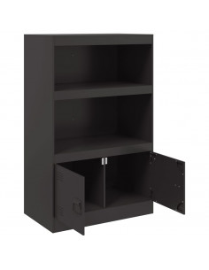 Credenza Nera 67x39x107 cm in Acciaio 2