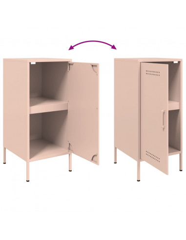 Credenza Rosa 36x39x79 cm in Acciaio Laminato a Freddo