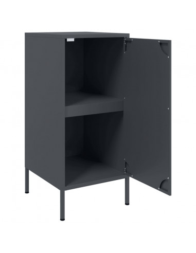 Credenza Antracite 36x39x79 cm in Acciaio Laminato a Freddo