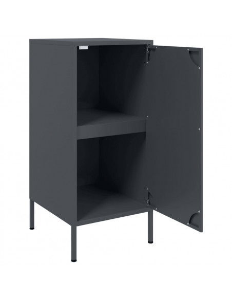 Credenza Antracite 36x39x79 cm in Acciaio Laminato a Freddo