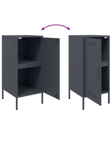 Credenza Antracite 36x39x79 cm in Acciaio Laminato a Freddo