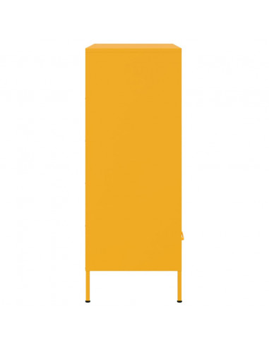 Credenza Giallo Senape 68x39x101,5 cm Acciaio Laminato Freddo