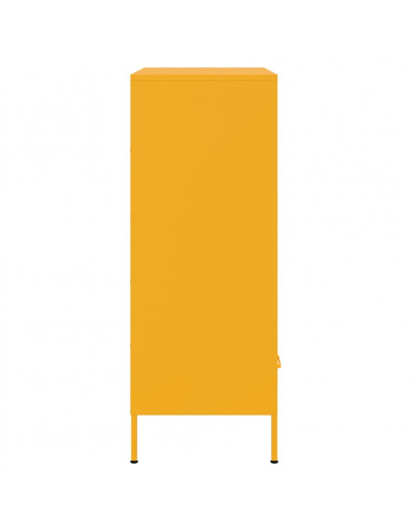 Credenza Giallo Senape 68x39x101,5 cm Acciaio Laminato Freddo