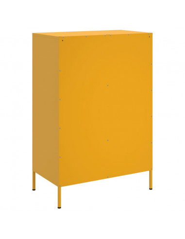 Credenza Giallo Senape 68x39x101,5 cm Acciaio Laminato Freddo