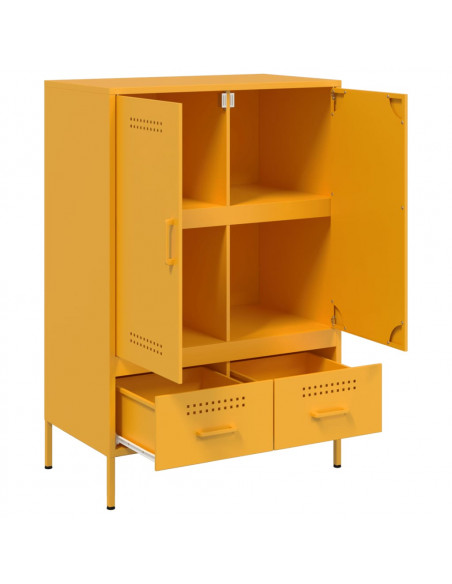 Credenza Giallo Senape 68x39x101,5 cm in Acciaio