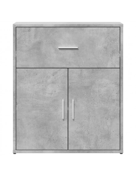 Credenze 2 pz Grigio Cemento 60x31x70 cm in Legno Multistrato