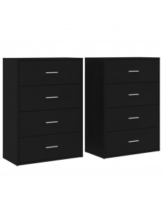 Credenze 2 pz Nere 60x31x84 cm in Legno Multistrato 2