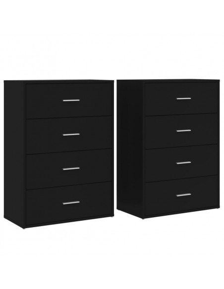 Credenze 2 pz Nere 60x31x84 cm in Legno Multistrato