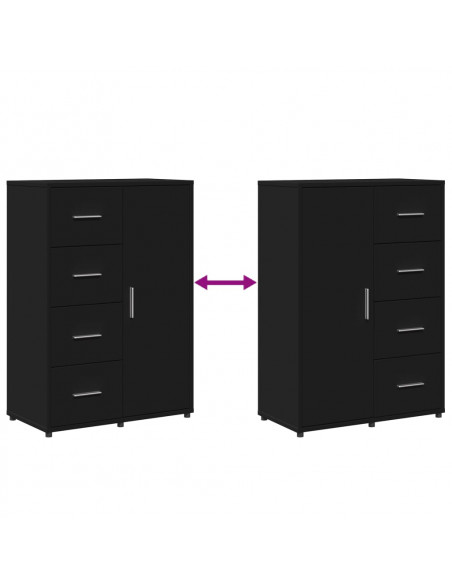 Credenze 2 pz Nere 60x31x84 cm in Legno Multistrato