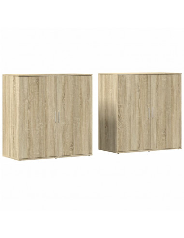 Credenze 2 pz Rovere Sonoma 79x38x80 cm in Legno Multistrato
