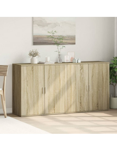 Credenze 2 pz Rovere Sonoma 79x38x80 cm in Legno Multistrato