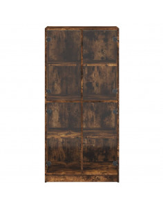 Credenza con Ante Rovere Fumo 68x37x142 cm Legno Multistrato 2