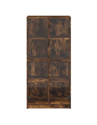 Credenza con Ante Rovere Fumo 68x37x142 cm Legno Multistrato