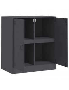 Credenza Antracite 67x39x73 cm in Acciaio 2