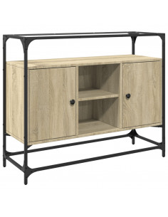 Credenza Piano Vetro Rovere Sonoma 98x35x81cm Legno Multistrato 2